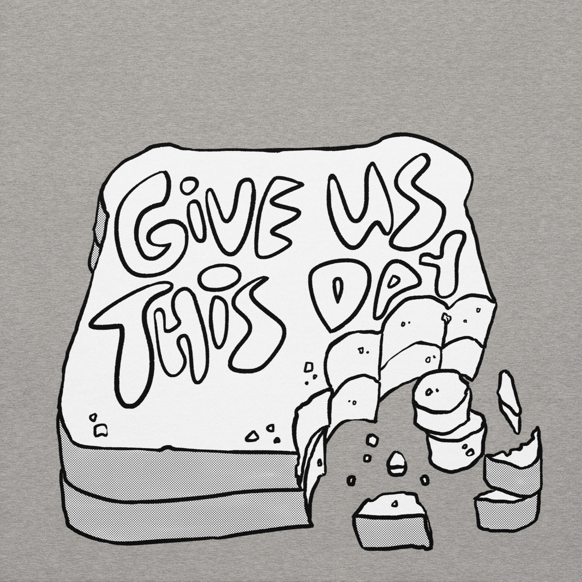 Give Us This Day Hoodie in Carbon Grey, front view – Matthew 6:11