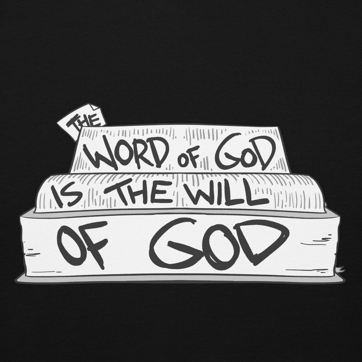 Word and Will of God Hoodie in Black, front view