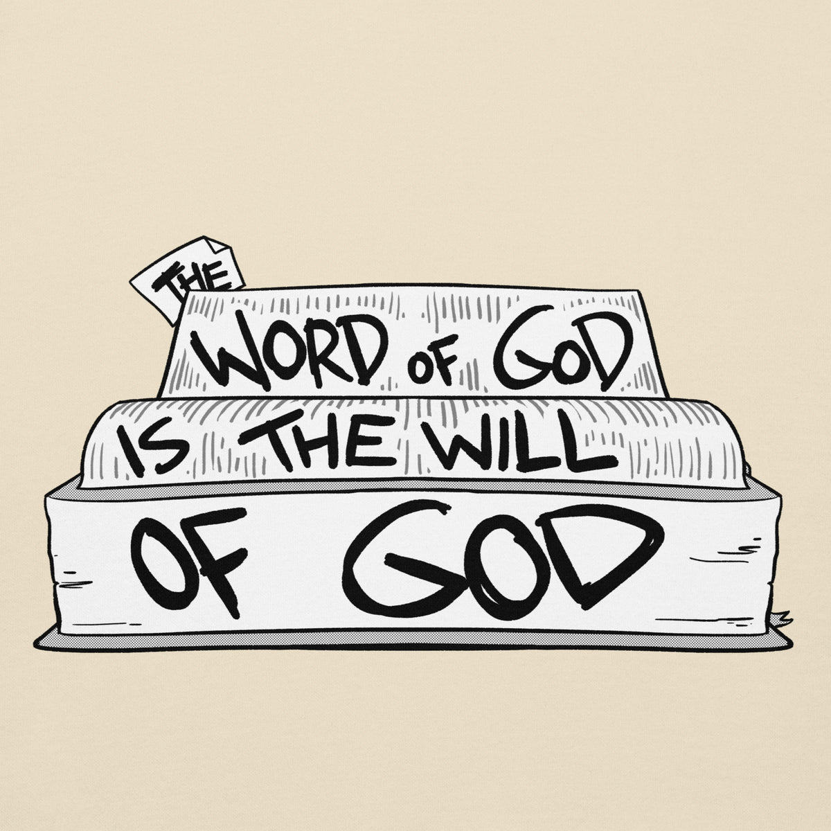 Word and Will of God Hoodie in Bone, front view
